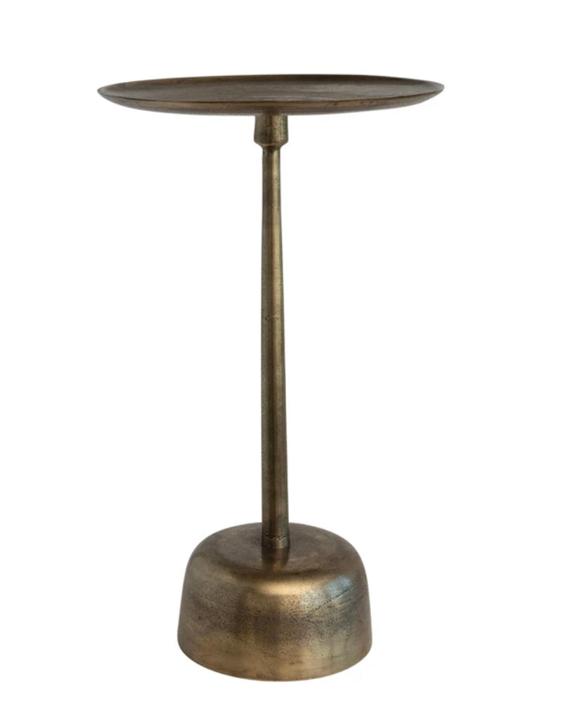 Aluminum Side Table with Brass Finish