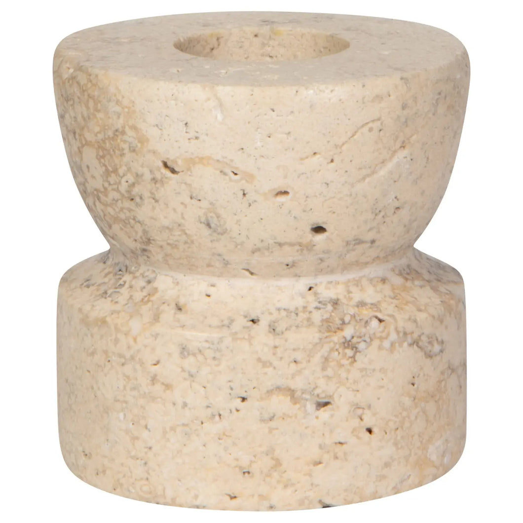 Petra Travertine Travertine Candle Holder Short
