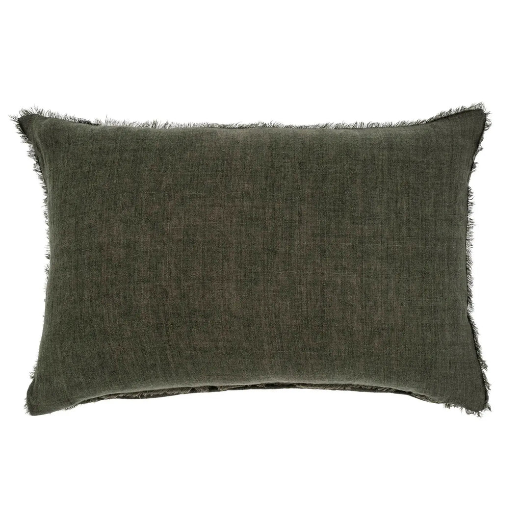 Avocado Linen Lumbar Pillow