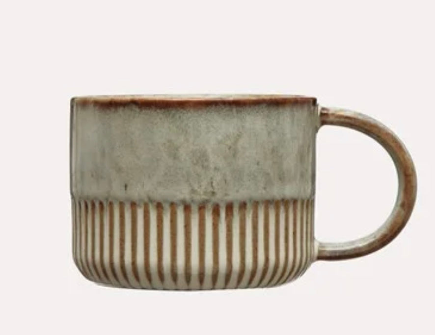 Ribbed Stoneware Mug