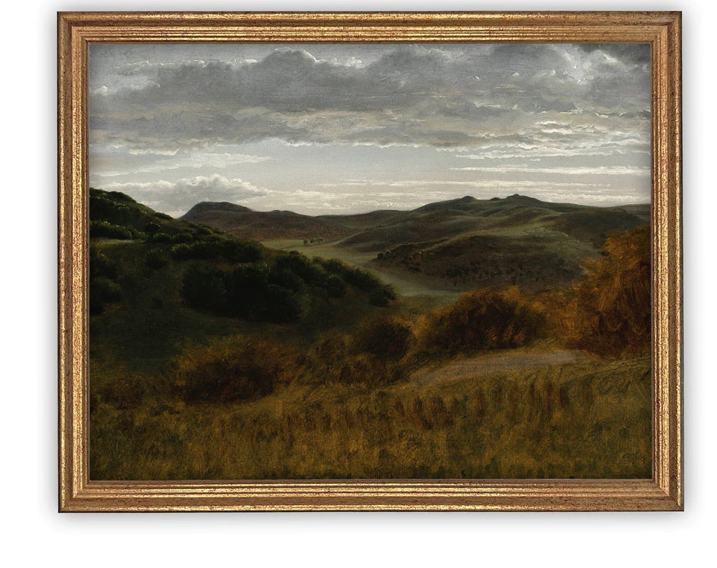 Vintage Framed Autumn Landscape
