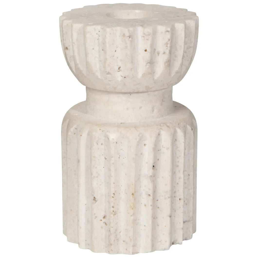 Iona Travertine Candle Holder Tall