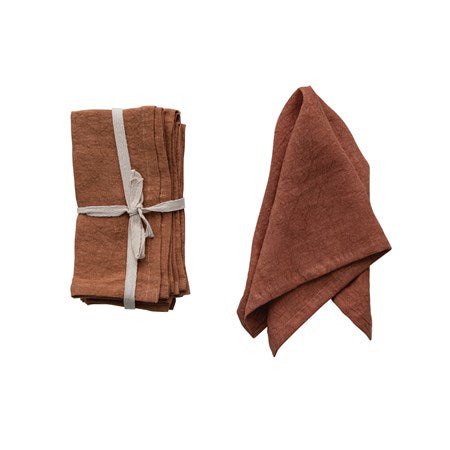 Rust Colored Stonewashed Napkin -Set of 4