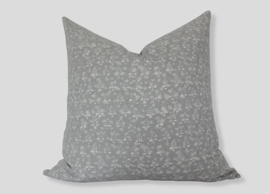 Delia Floral Grey Pillow Cover-18”