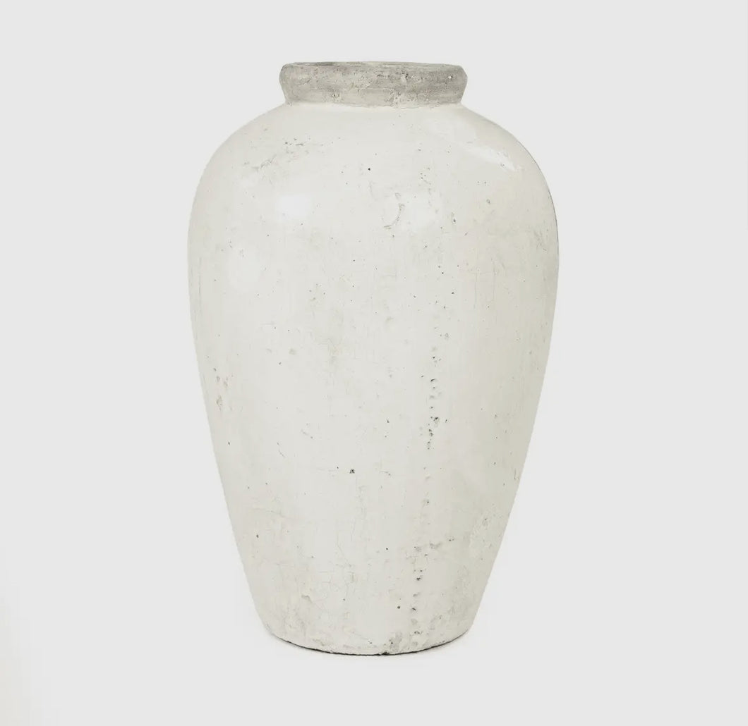 Sloan Distressed White Vase