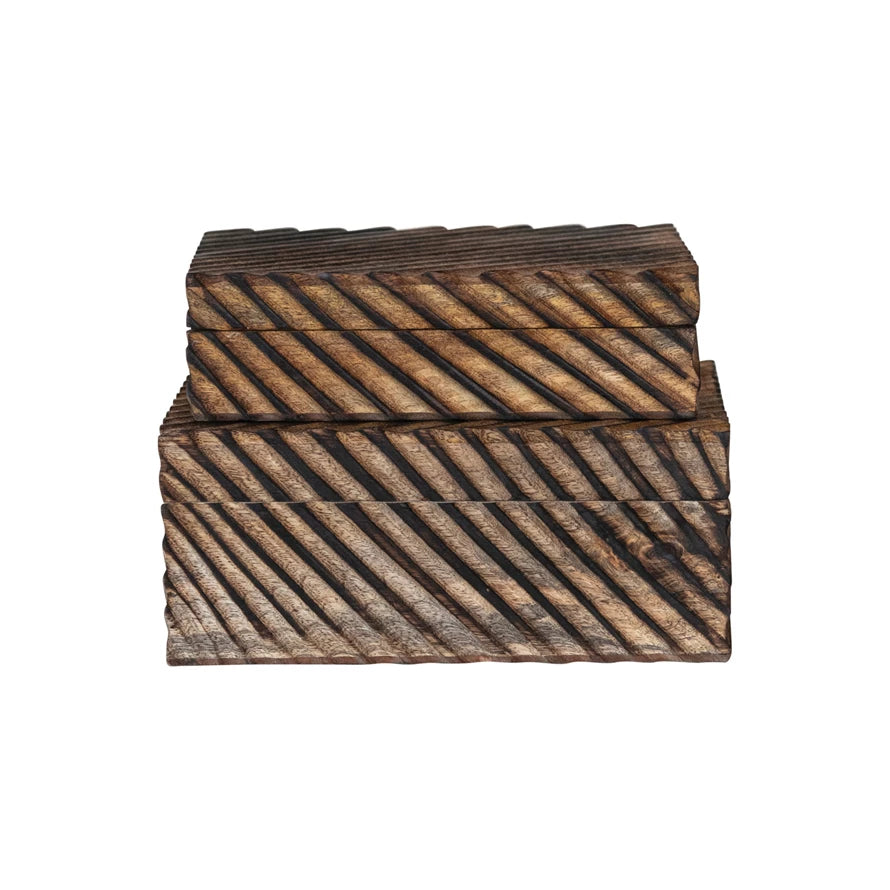 Mango Wood Nesting Boxes-Set of 2