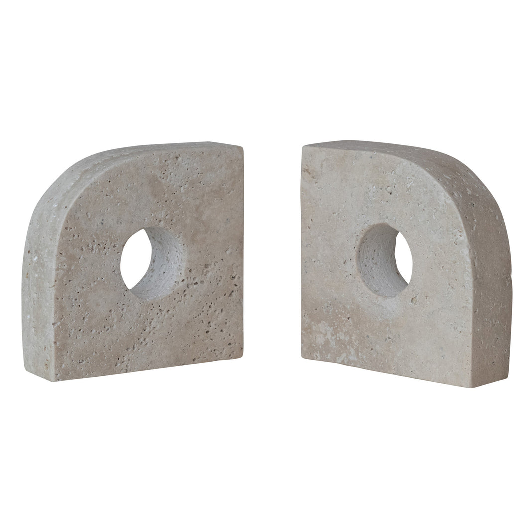 Travertine Bookends-Set of 2