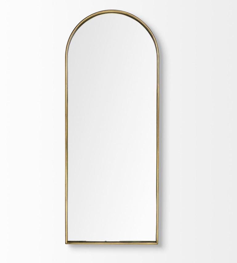 Christine Arched Metal Framed Mirror-Gold