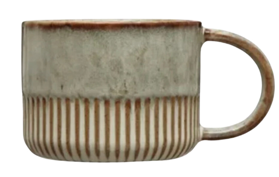 Ribbed Stoneware Mug-Local Pickup Only