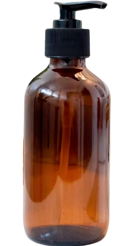 8oz Amber Glass Lotion/Soap Bottle