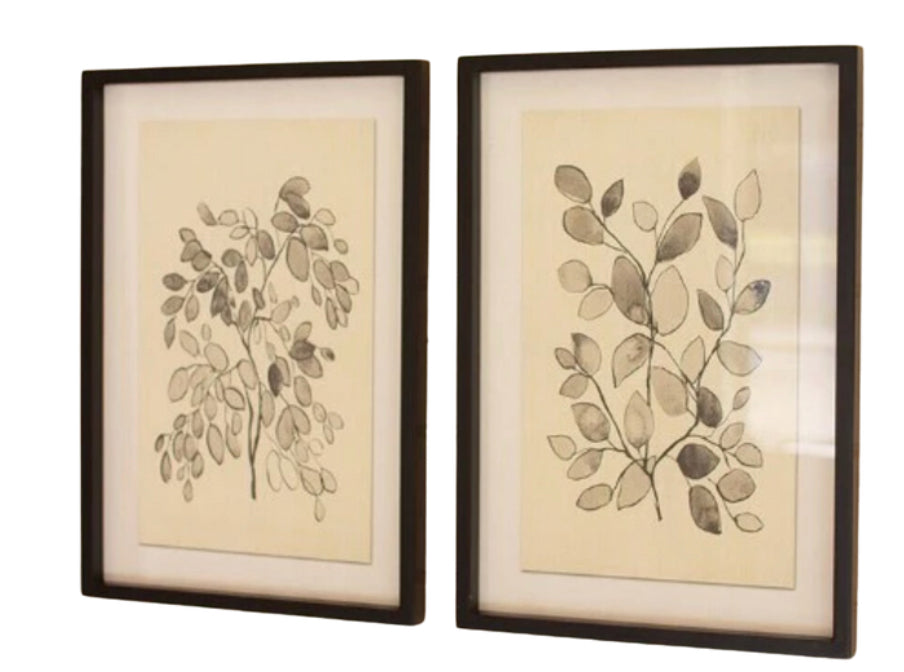 Black Framed Leaf Print- 2 styles-Local Pickup Only