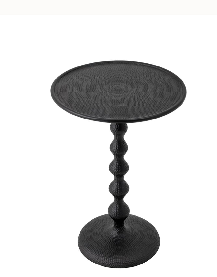 Hammered Metal Accent Table