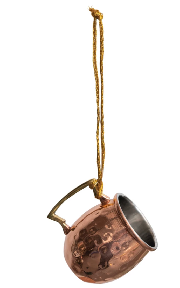 Hammered Stainless Steel Mule Mug Ornament