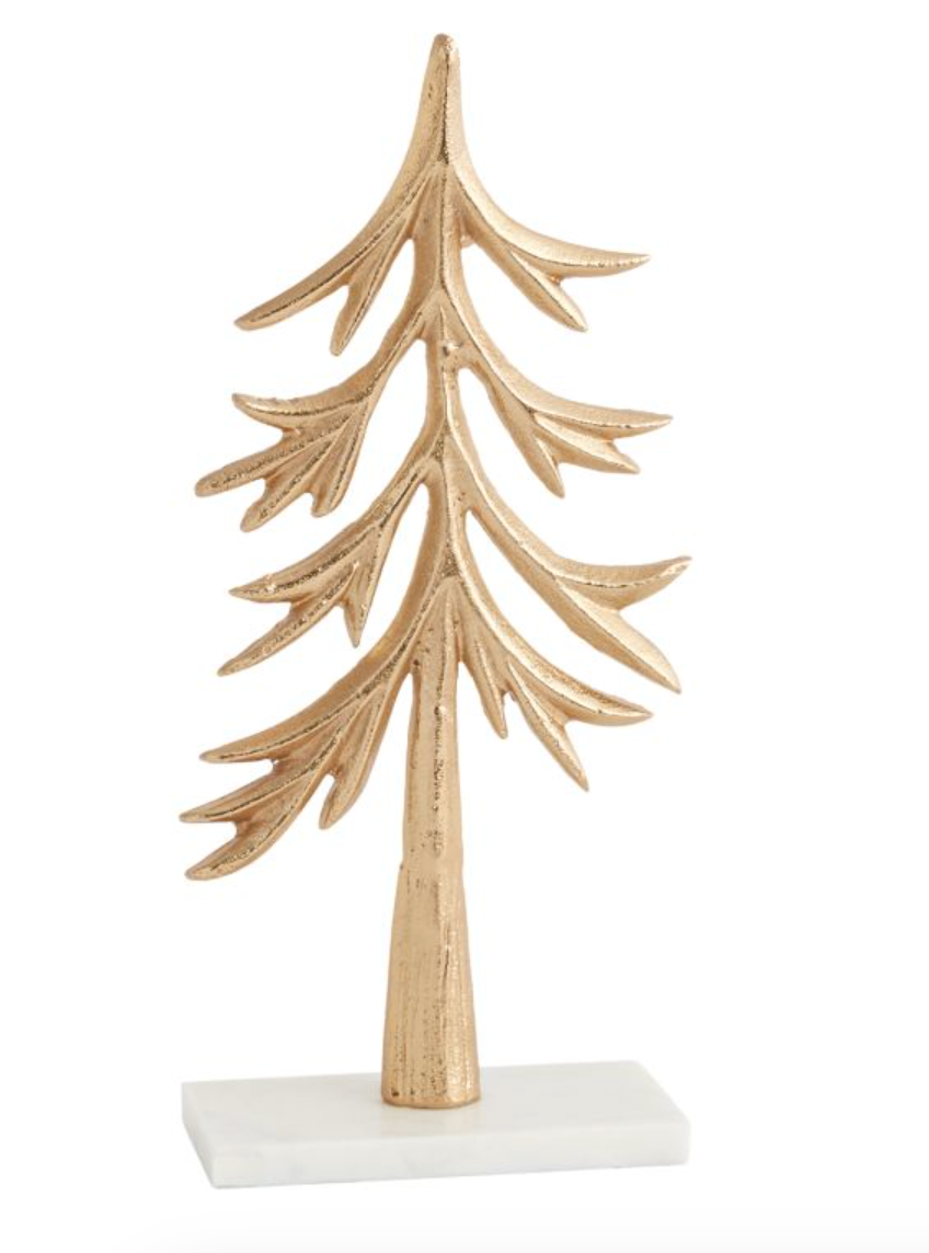 Gold Metal Tree with Marble Base