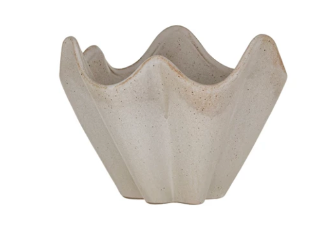 Stoneware Pleated Bowl (Each One Will Vary)