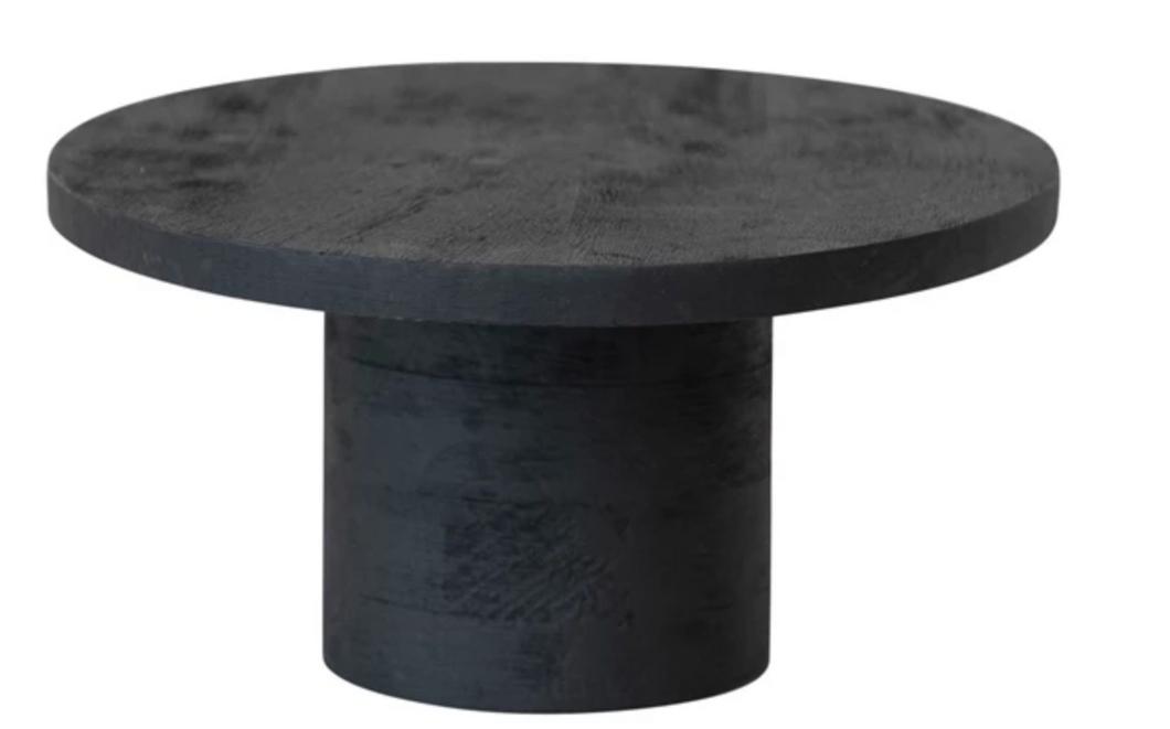 Mango Wood Pedestal, Black