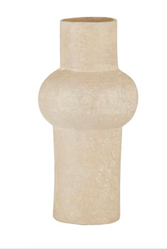 Natural Paper Mache Vase - Large