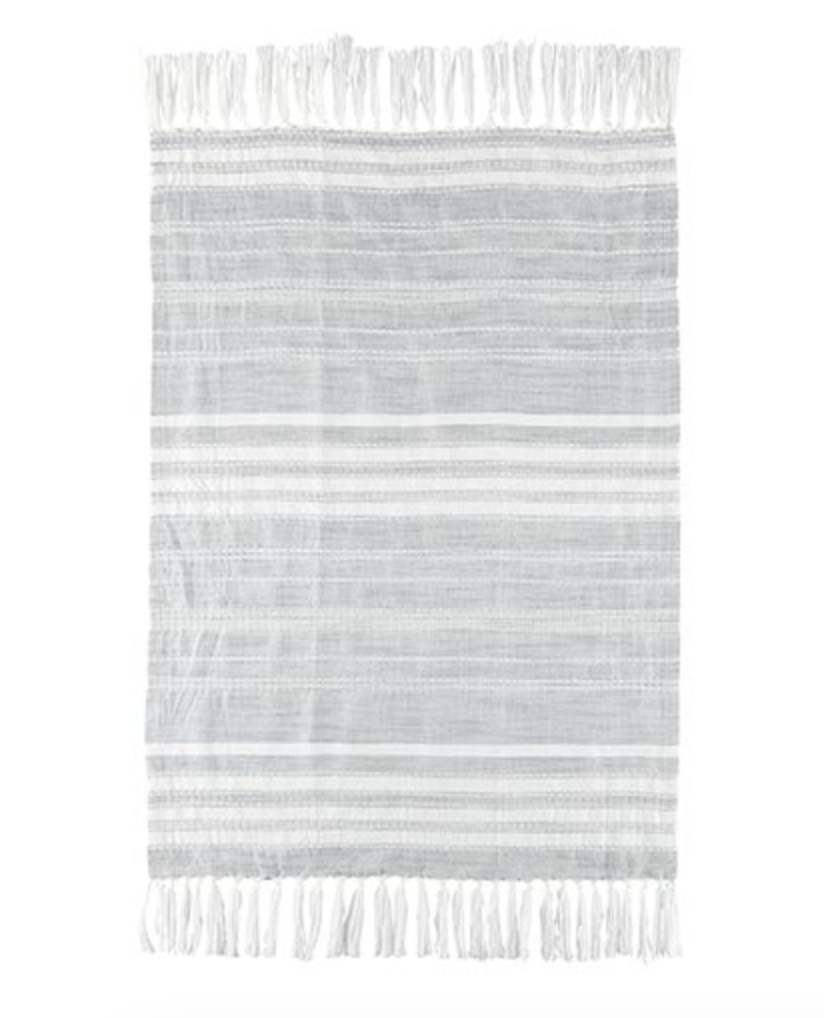Hand Towel - Grey and White