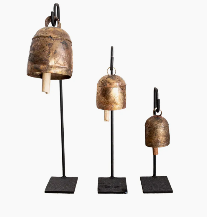 Bells Vintage Inspired with Bell Iron Stands