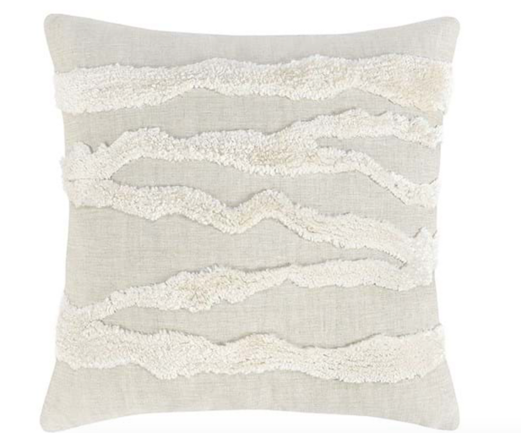 Waves Ivory Pillow w/ Down Fill
