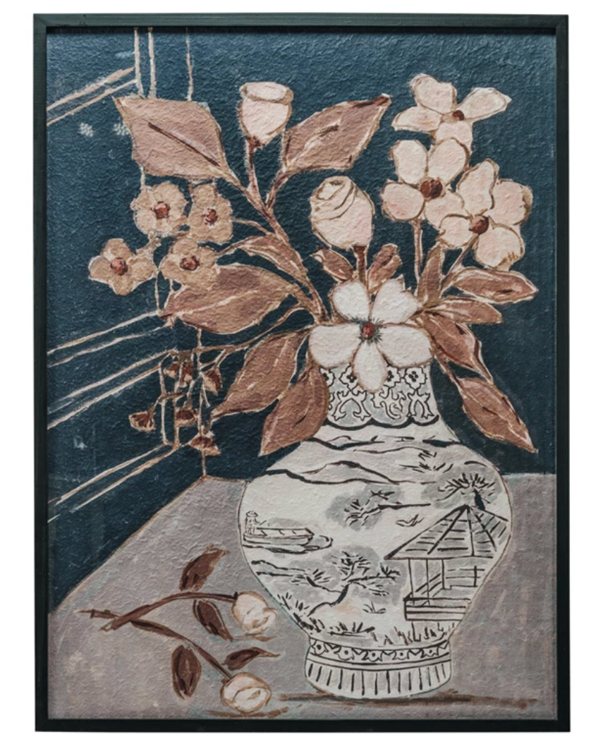 Petals in Wood Frame