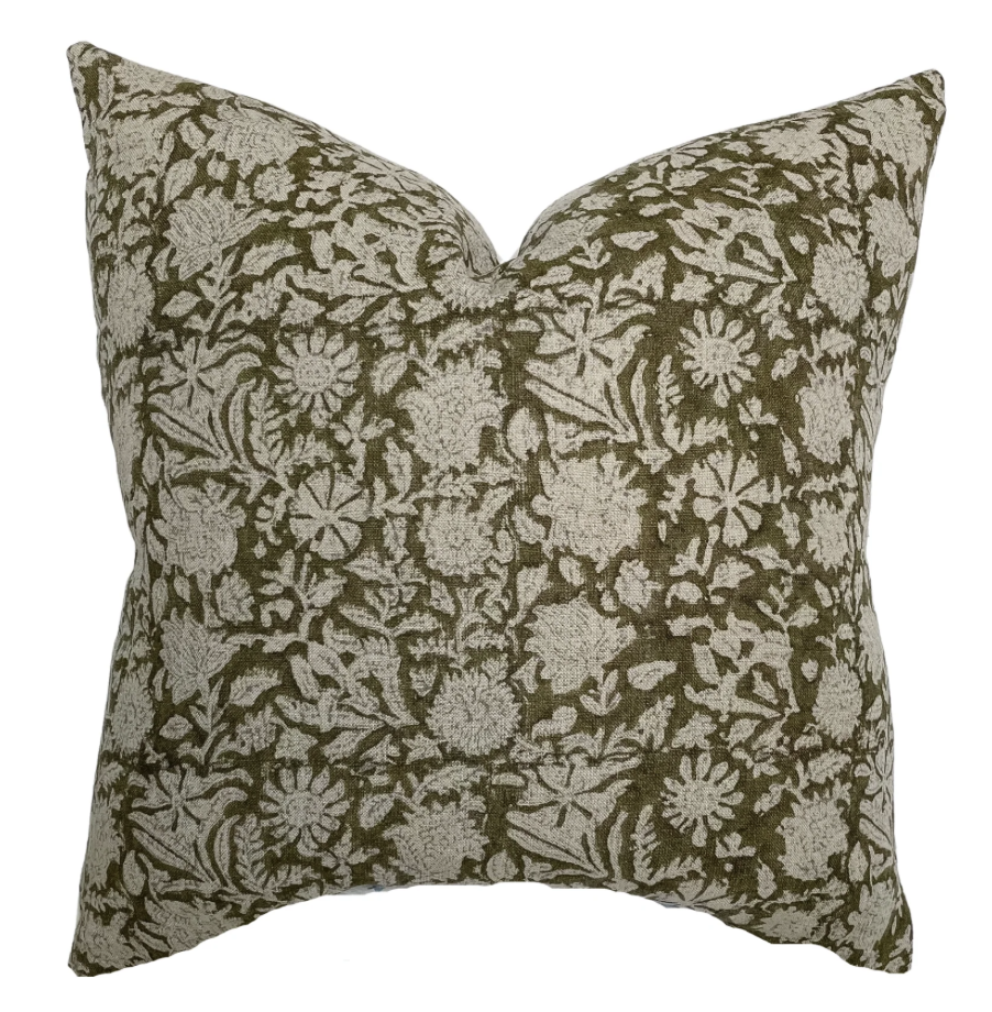 Sienna Dark Olive Pillow Cover-22