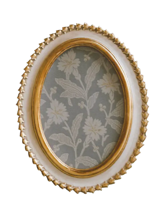 Cream and Gold Oval Photo Frame-5