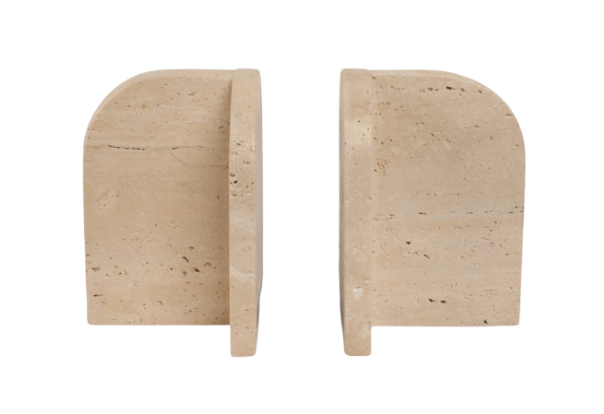 Arched Travertine Bookends-Set of 2