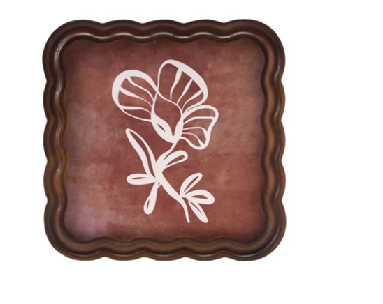Rubberwood Scalloped Photo Frame