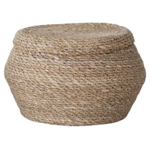Seagrass Lidded Basket-Large