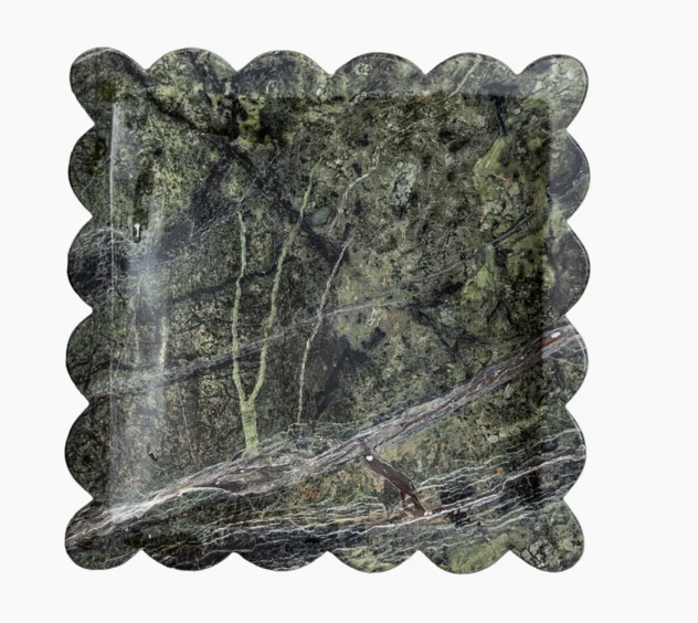 Emerald Scalloped Tray