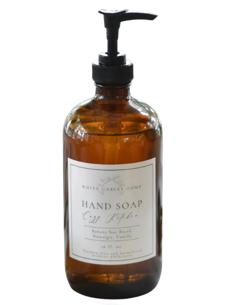Cozy Kitchen Hand Soap in Glass Bottle