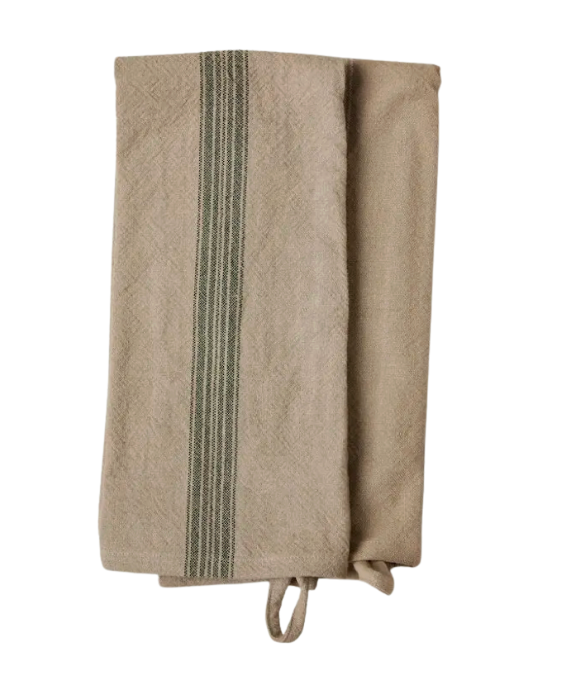 Tea Towel-Vintage Spruce Green Stripe