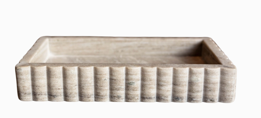 Scalloped Marble Fluted Tray