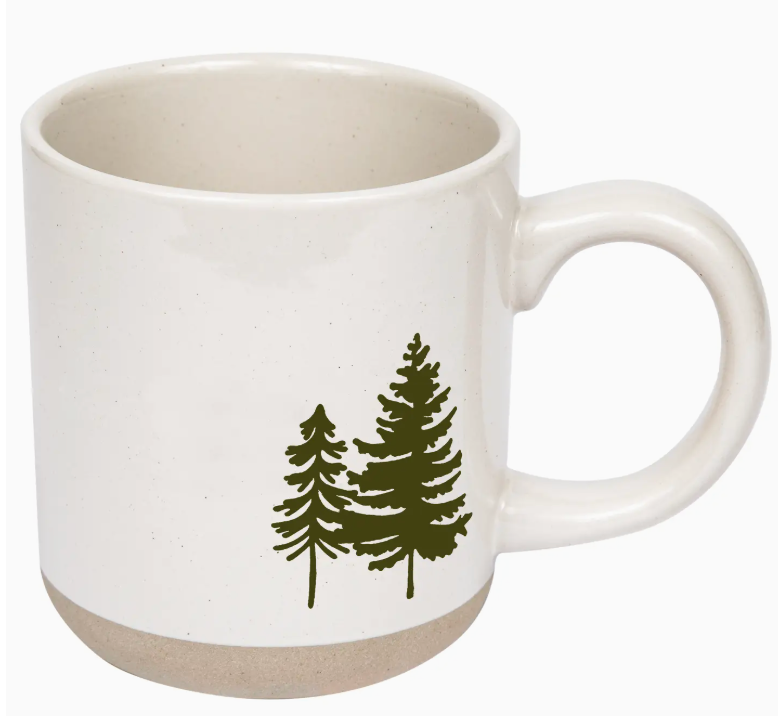 Evergreen Trees Stoneware Coffee Mug