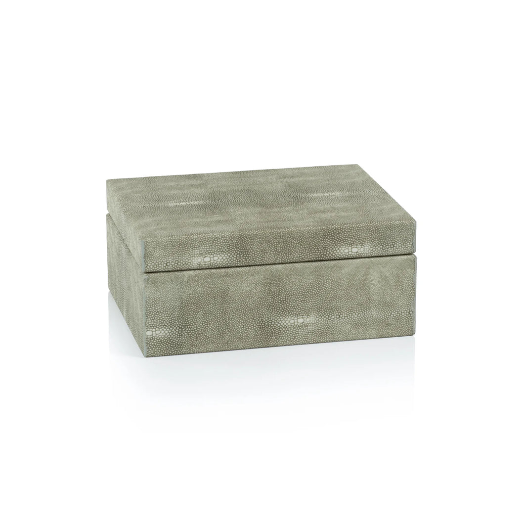Shagreen Leather Box with Suede Interior