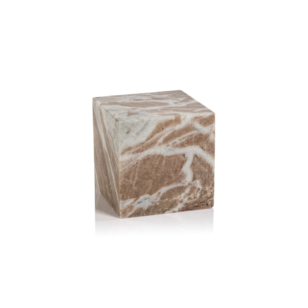 Arabescato Marble Bookend - Cube