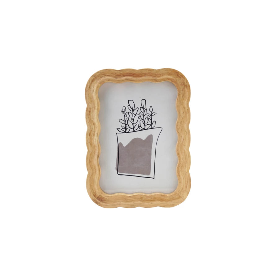 Rubberwood Scalloped Photo Frame