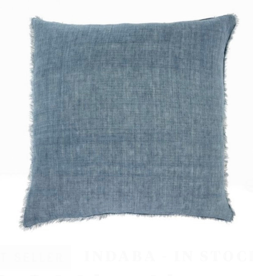 Arctic Blue Linen Pillow