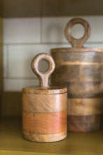 Load image into Gallery viewer, "Harper" mango wood canister, small

