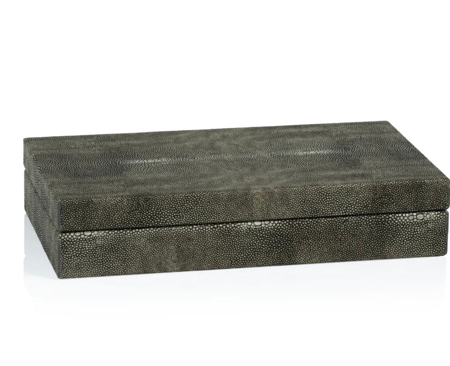 Faux stingray leather box with leather suede interior-Small