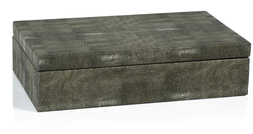 Faux Stingray Leather Box with Leather Suede Interior-Large