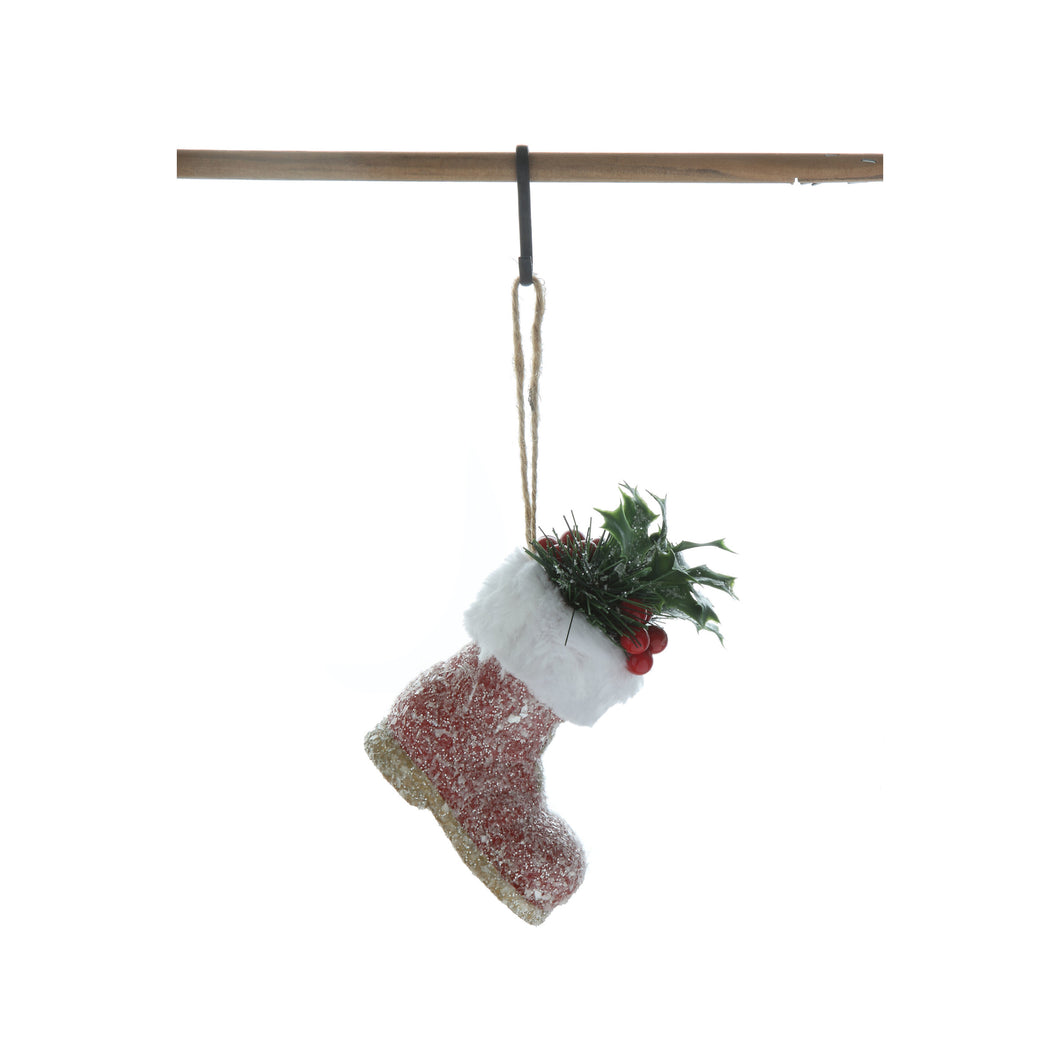 Santa boot ornament