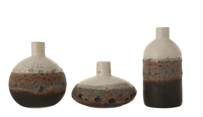 Set of 3 stoneware vases