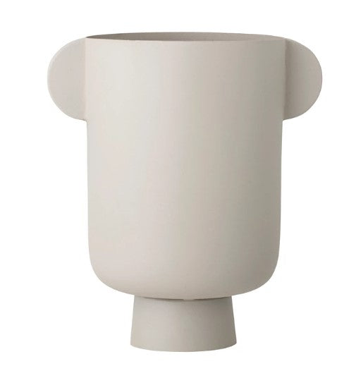 Metal vase with handles