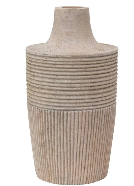 Decorative Hand-Carved Mango Wood Vase