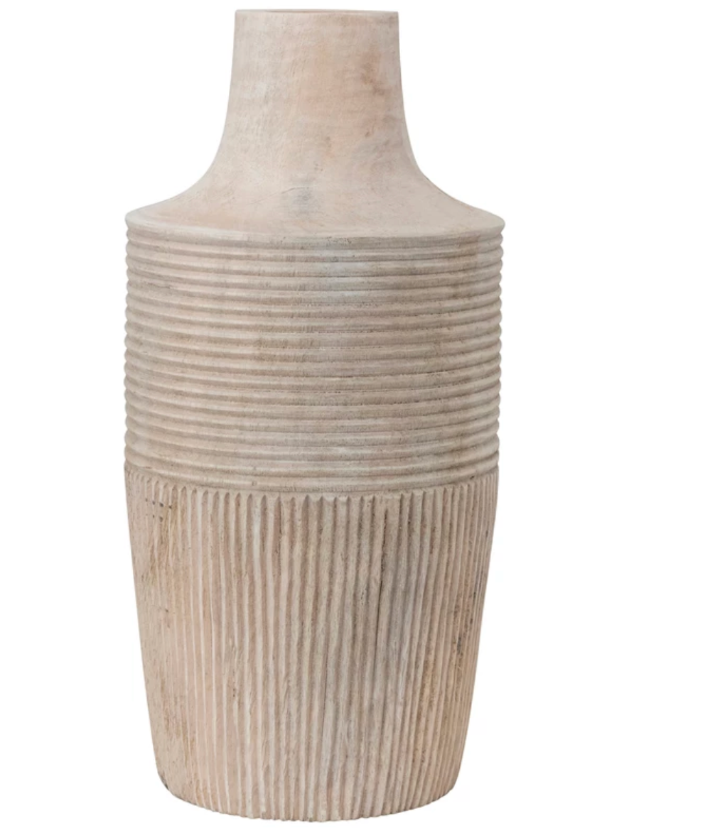 Mango Wood Vase-Medium