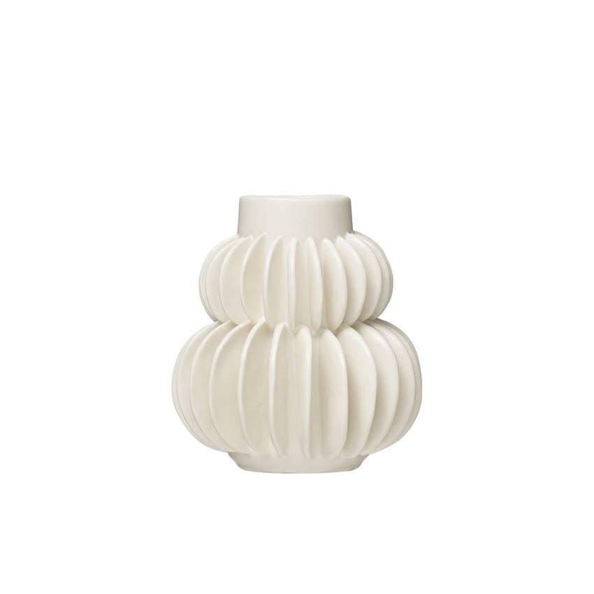 Pleated stoneware vase
