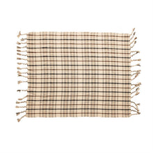 Load image into Gallery viewer, &quot;Oscar&quot; woven cotton plaid throw with tassels
