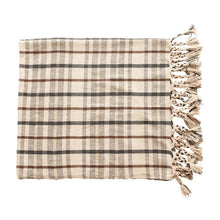 Load image into Gallery viewer, &quot;Oscar&quot; woven cotton plaid throw with tassels
